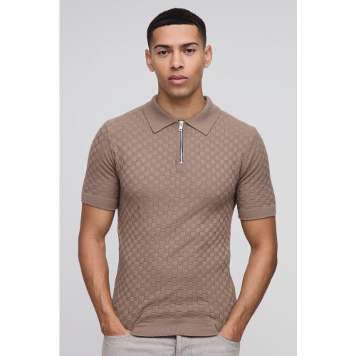 Polo habillé à col zippé - S - Boohooman - Modalova