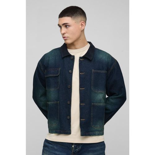 Veste oversize délavée en velours côtelé - S - Boohooman - Modalova