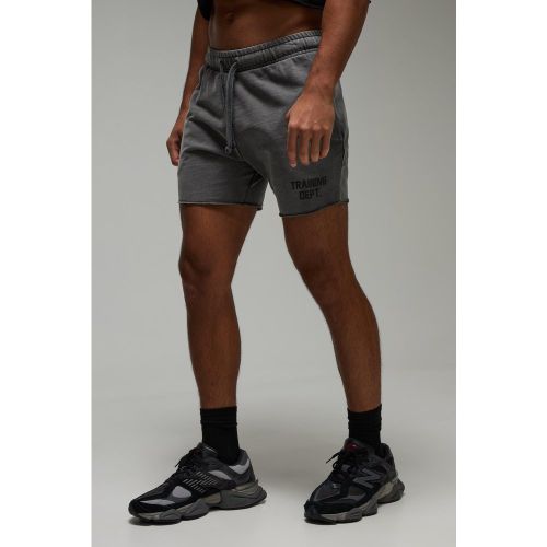 Short de sport délavé à slogan - MAN Active - S - Boohooman - Modalova