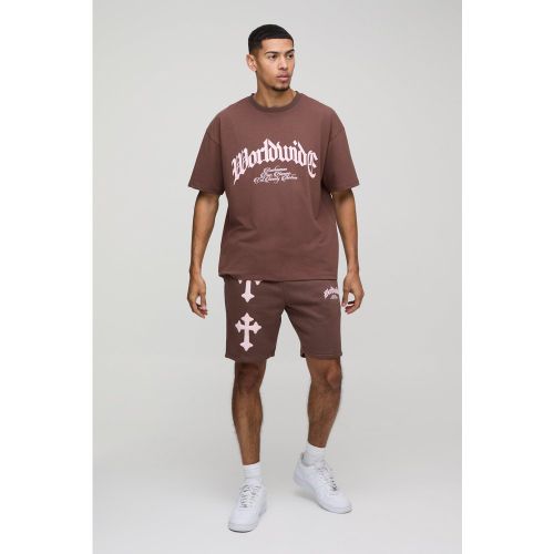 Ensemble oversize à écusson croisé homme - S - Boohooman - Modalova