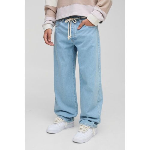 Jean large délavé à ceinture - 28R - Boohooman - Modalova