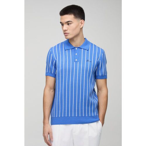 Polo rayé à manches longues - S - Boohooman - Modalova