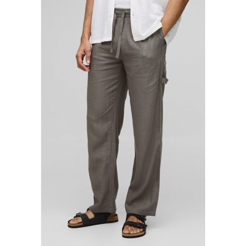 Pantalon charpentier large mélangé - S - Boohooman - Modalova