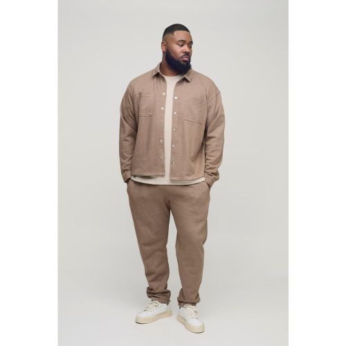 Grande taille - Ensemble texturé avec Surchemise et pantalon fuselé - 2XL - Boohooman - Modalova