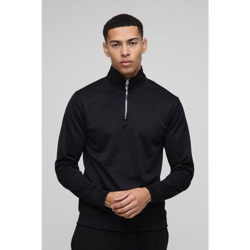 Sweat slim à col zippé montant - S - Boohooman - Modalova