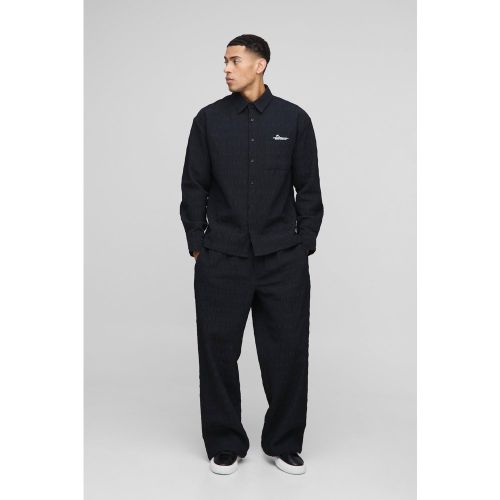Ensemble oversize avec chemise à manches longues et pantalon - MAN - S - Boohooman - Modalova