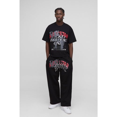 Ensemble oversize déchiré avec t-shirt et jogging - S - Boohooman - Modalova