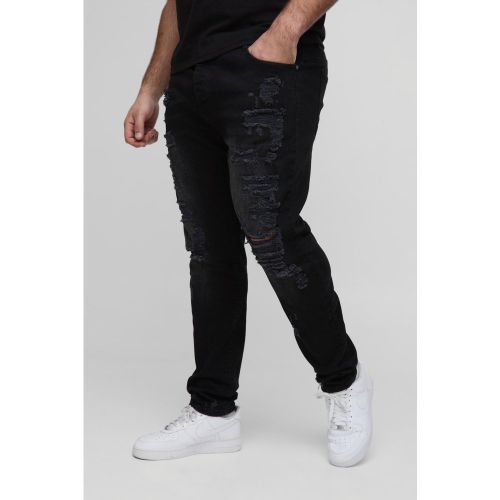 Grande taille - Jean skinny déchiré - 38 - Boohooman - Modalova