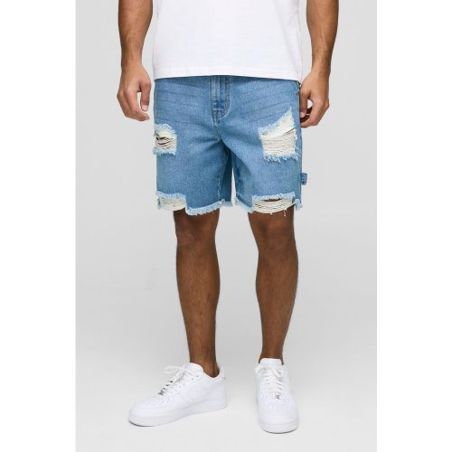 Short large mi-long en jean déchiré - 28 - Boohooman - Modalova