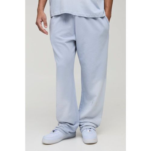 Jogging large délavé à strass - S - Boohooman - Modalova