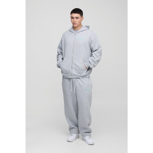 Survêtement oversize zippé avec sweat à capuche - S - Boohooman - Modalova