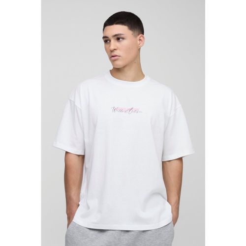 T-shirt oversize à inscription - S - Boohooman - Modalova