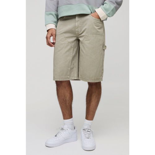 Relaxed Long Length Overdye Carpenter Shorts - 28 - Boohooman - Modalova