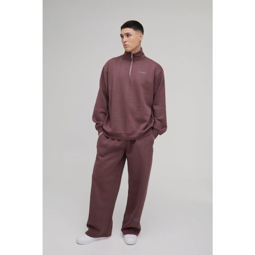 Survêtement oversize zippé à col montant - MAN - S - Boohooman - Modalova