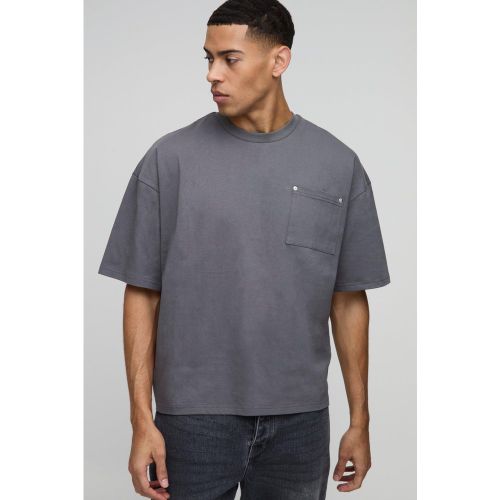 T-shirt épais oversize à logo BM - S - Boohooman - Modalova