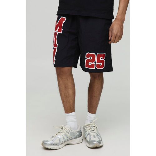 Short large imprimé en nylon - S - Boohooman - Modalova