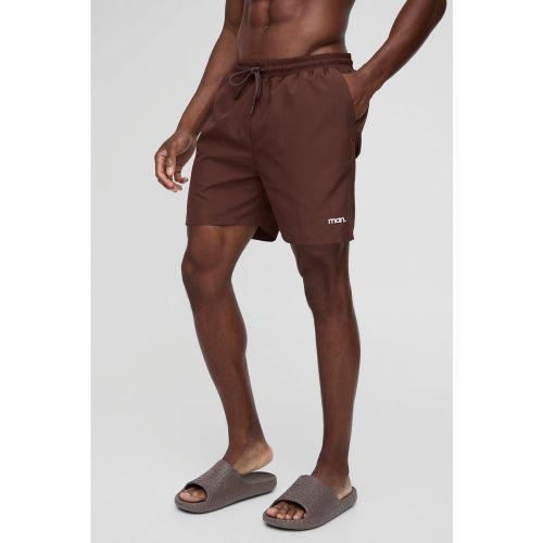 Short de bain mi-long à logo - S - Boohooman - Modalova