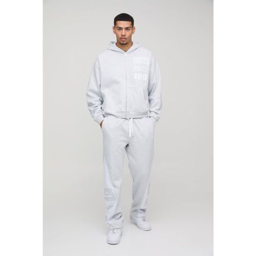 Survêtement oversize zippé à imprimé moto - S - Boohooman - Modalova