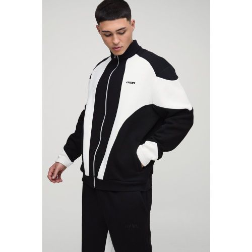 Top de survêtement oversize color block à col montant - S - Boohooman - Modalova