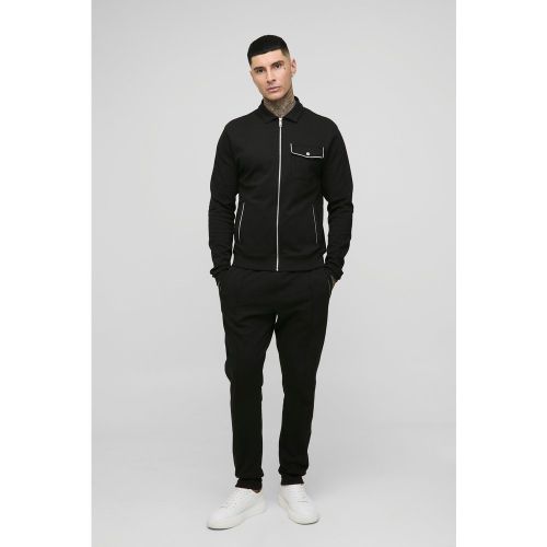 Tall - Ensemble à surpiqûres avec veste Harrington et jogging - S - Boohooman - Modalova
