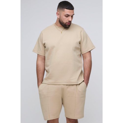Grande taille - Ensemble à surpiqûres avec t-shirt et short - XXXL - Boohooman - Modalova
