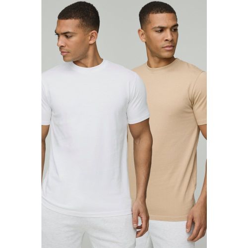 Lot de 2 t-shirts cintré à col ras du cou - S - Boohooman - Modalova