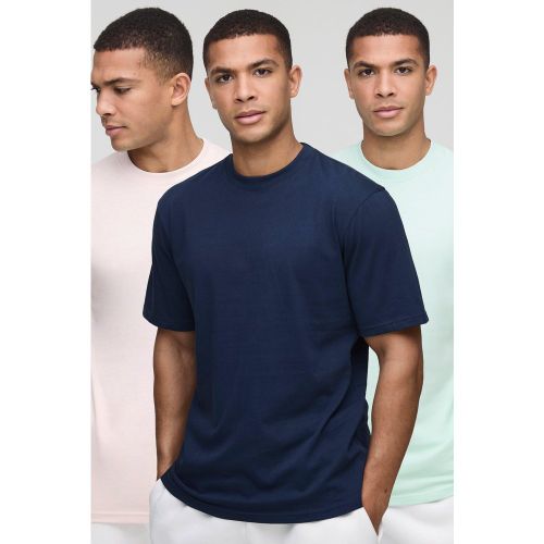 Lot de 3 t-shirts basiques à col ras du cou - S - Boohooman - Modalova