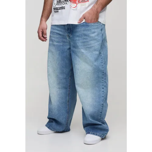 Grande taille - Jean large rigide - 38 - Boohooman - Modalova