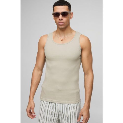 Débardeur côtelé basique - S - Boohooman - Modalova