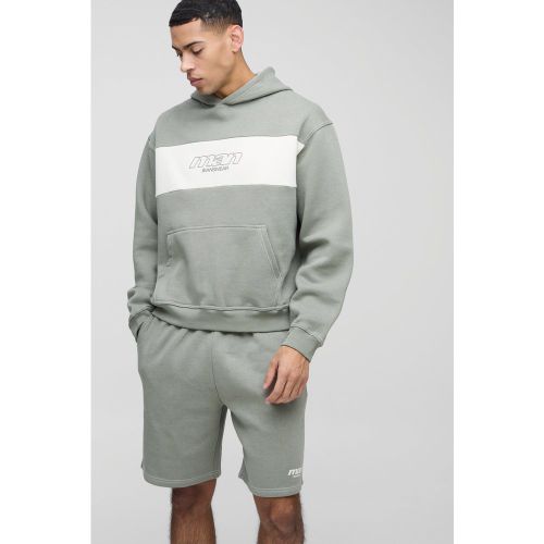 Survêtement oversize color block avec sweat à capuche - MAN - S - Boohooman - Modalova