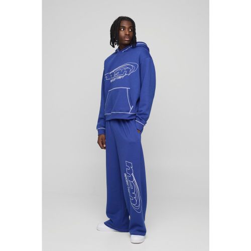 Sweat à capuche oversize à broderie contrastante - MAN - S - Boohooman - Modalova