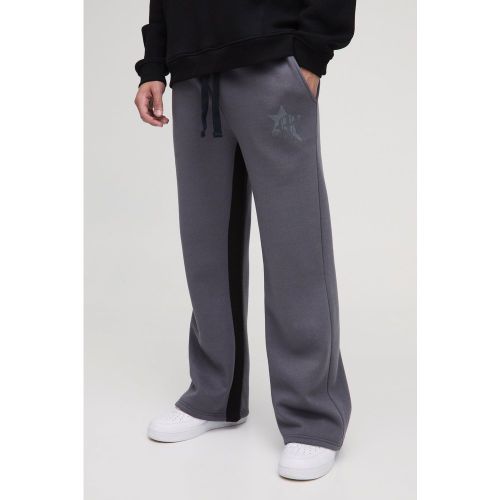 Jogging large flare à soufflet d'étoile - S - Boohooman - Modalova