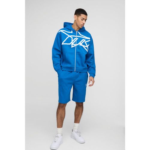 Survêtement oversize zippé à imprimé étoile - S - Boohooman - Modalova