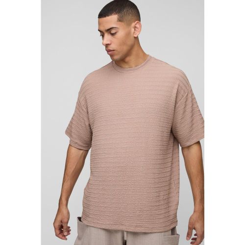 T-shirt oversize à motif jacquard - S - Boohooman - Modalova