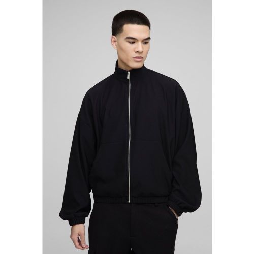Top de survêtement oversize zippé à manches bouffantes - S - Boohooman - Modalova