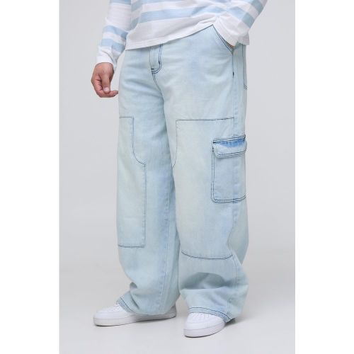 Grande taille - Jean cargo large homme - 38 - Boohooman - Modalova