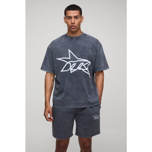 Ensemble oversize délavé à imprimé étoile - S - Boohooman - Modalova