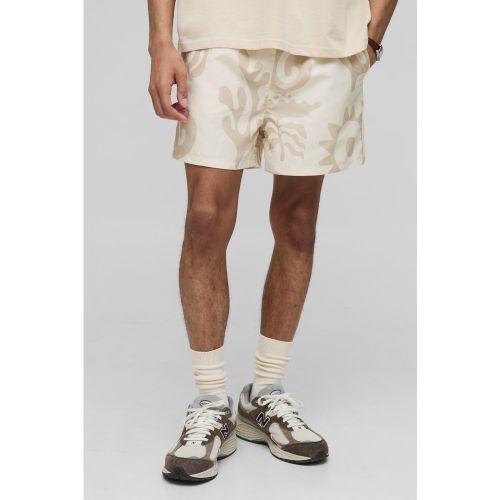 Short de bain court à imprimé abstrait - S - Boohooman - Modalova