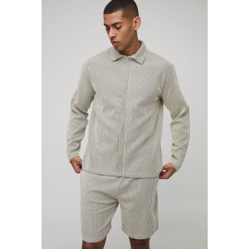 Ensemble oversize en jersey côtelé avec short - S - Boohooman - Modalova