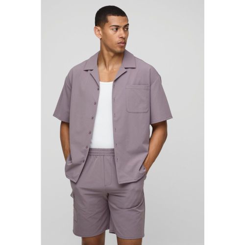 Ensemble oversize technique avec chemise technique et short - S - Boohooman - Modalova