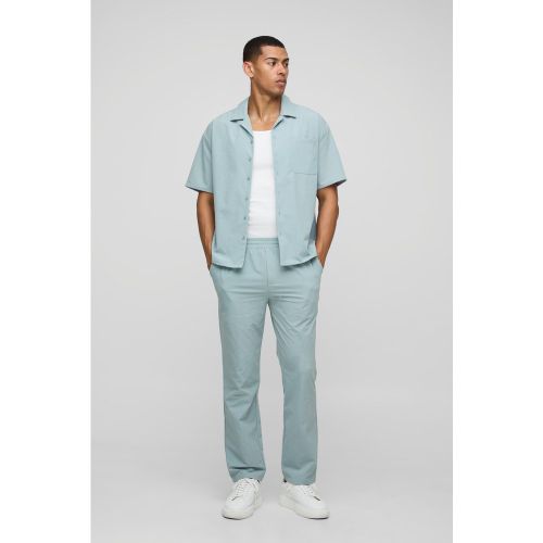 Ensemble oversize technique avec chemise stretch et pantalon droit - S - Boohooman - Modalova