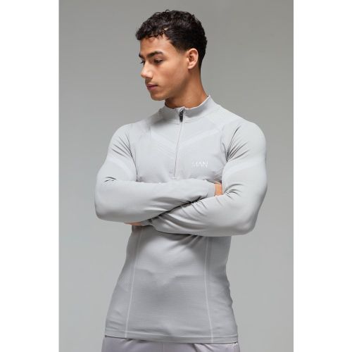 Top de sport à col zippé sans coutures - MAN Active - L - Boohooman - Modalova