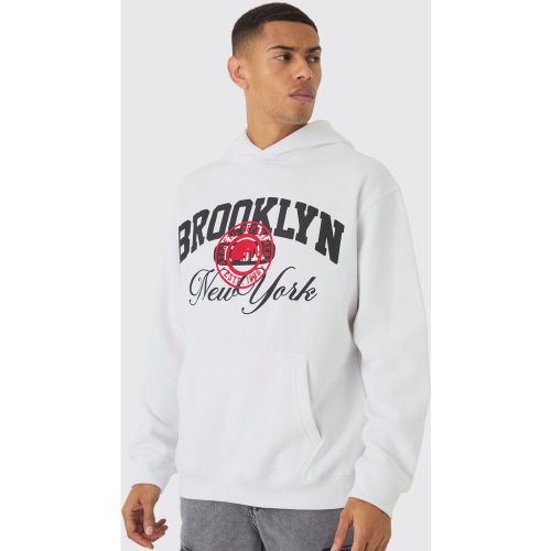 Sweat à capuche oversize universitaire à imprimé Brooklyn - M - Boohooman - Modalova