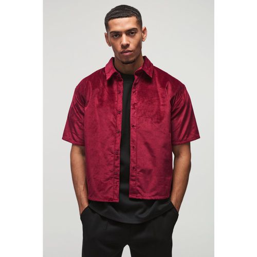 Chemise oversize en velours à manches courtes - S - Boohooman - Modalova