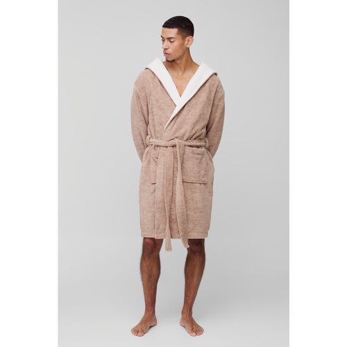 Robe De Chambre En Polaire À Capuche - M - boohoo - Modalova