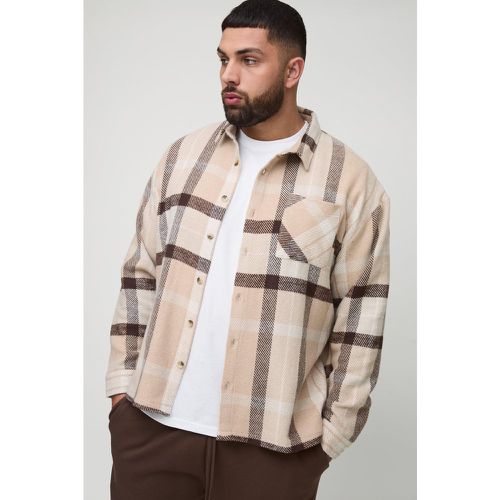 Grande taille - Surchemise oversize fendue à carreaux - XXXL - Boohooman - Modalova