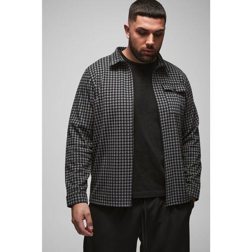 Grande taille - Surchemise zippée à motif pied-de-poule - XXXL - Boohooman - Modalova