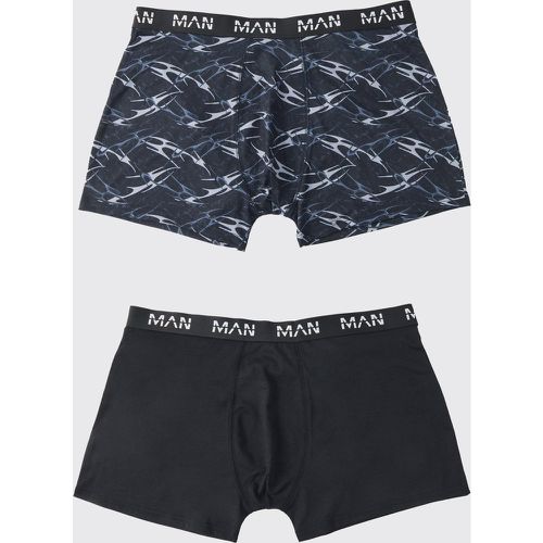 Grande taille - Lot de 2 boxers à imprimé abstrait - XXXL - Boohooman - Modalova