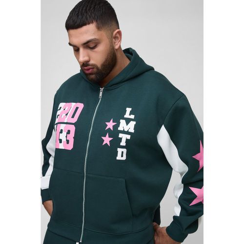 Grande taille - Sweat à capuche oversize zippé - XXXL - Boohooman - Modalova