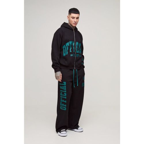 Tall - Survêtement oversize zippé avec sweat à capuche - S - Boohooman - Modalova